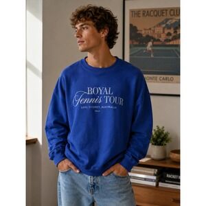 Wilo The Label Royal Tennis Tour 1991 Sydney Australia Sweatshirt Blue Mens M